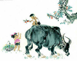 牧童藝術作品圖片