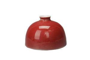 清康熙豇豆紅釉暗刻團螭紋太白尊