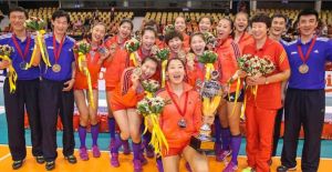 鄭益昕慶祝女排奪冠