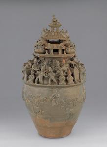 越窯青瓷堆塑瓶