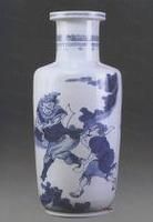 清康熙景德鎮窯青花人物棒槌瓶 清康熙景德鎮窯青花人物棒槌瓶