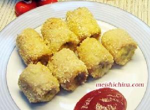 炸香蕉肉卷 炸香蕉肉卷