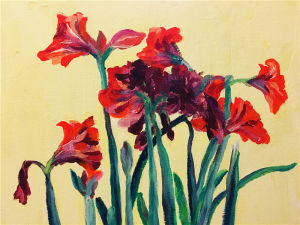 名稱：春風拂 尺寸：W30xH24 cm 作品分類：丙烯 材質：布面 年份：2016