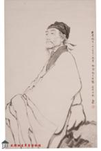 現代蔣兆和杜甫像圖軸