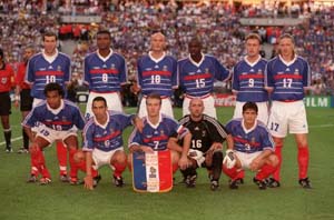 1998年法國世界盃--圖為參加決賽的法國隊陣容