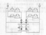 圖5 對水管風機盤管朝向分區系統