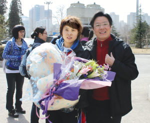 奧運冠軍王濛與總經理趙曉凱