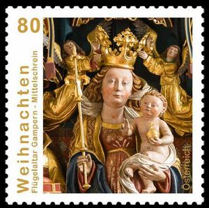 2015年聖誕節——甘珀恩聖牧教堂的中央祭壇聖母子雕像 2015年聖誕節——甘珀恩聖牧教堂的中央祭壇聖母子雕像