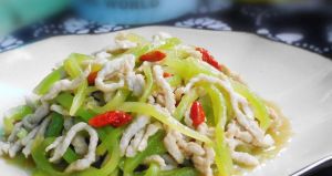 萵筍枸杞炒肉絲 萵筍枸杞炒肉絲