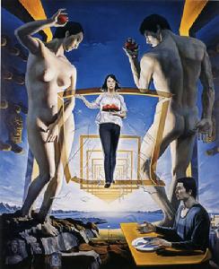 《在新時代——亞當夏娃的啟示》油畫