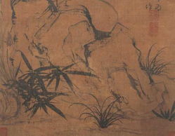 蘭石圖軸 蘭石圖軸