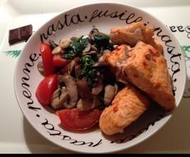 煎三文魚配聖女果香醋 煎三文魚配聖女果香醋