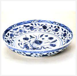 明一束蓮青花釉大盤 明一束蓮青花釉大盤