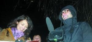 圖為湯姆在兆麟公園接受記者專訪