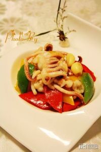 三色燈籠椒炒魷魚須 三色燈籠椒炒魷魚須