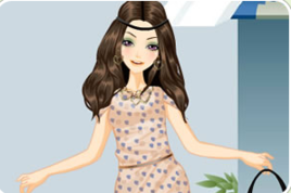 腰帶碎花連衣裙 腰帶碎花連衣裙