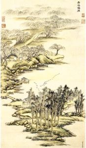 清董邦達青溪落雁圖 清董邦達青溪落雁圖