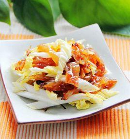 白菜心拌海蜇皮 白菜心拌海蜇皮