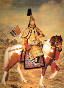 清郎世寧乾隆皇帝大閱圖軸