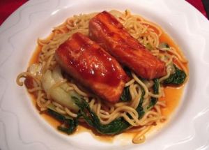 七香鮭魚烏龍麵