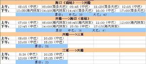 興隆車站時刻表