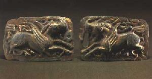 鎏金神獸銅牌飾 鎏金神獸銅牌飾