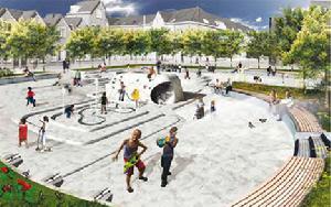 收集來的雨水經處理後可變廣場噴泉