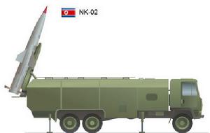 西方媒體製作的朝鮮NK-02地地戰術彈道飛彈示意圖