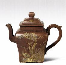 華亦林款泥繪松鶴方壺