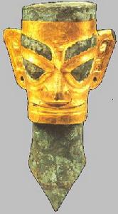 金面罩銅質平頂人頭像