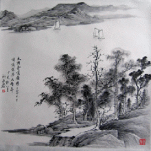 山水:太湖春色 75&times;90cm