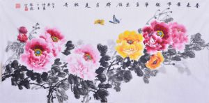 張振天國畫牡丹