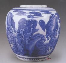 清康熙景德鎮窯青花麒麟圖蓋罐 清康熙景德鎮窯青花麒麟圖蓋罐