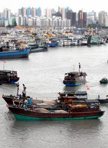 海口船隻回港避風