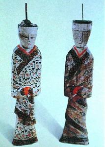 西漢馬王堆彩色木俑