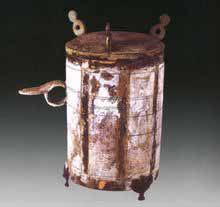 鑲玉銅樽 鑲玉銅樽