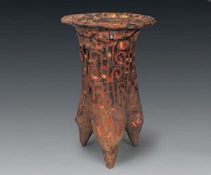 商代饕餮紋彩繪陶鬲 商代饕餮紋彩繪陶鬲