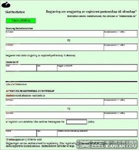 （圖）挪威政府於１月２日公布生效的同性伴侶轉為婚姻關係的申請表格