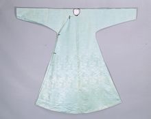 清湖色壽山福海暗花綾袷襯衣 清湖色壽山福海暗花綾袷襯衣