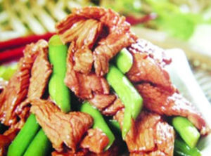 芥藍蚝油素肉絲 芥藍蚝油素肉絲