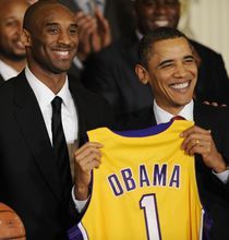 美國總統接見NBA總冠軍湖人隊 