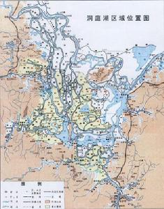 洞庭湖區域位置及水系圖