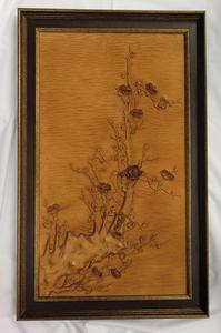 口品呂田皮雕畫—半夜梅