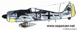 黃機身Fw190-8,Priller中校的座機