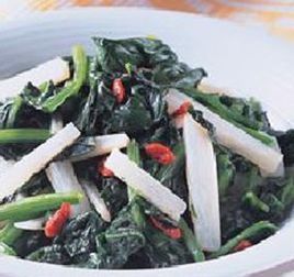 淮山枸杞炒菠菜 淮山枸杞炒菠菜