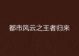 都市風雲之王者歸來 都市風雲之王者歸來