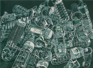 《堆積的器皿》 木版 56cm×78cm   2001年