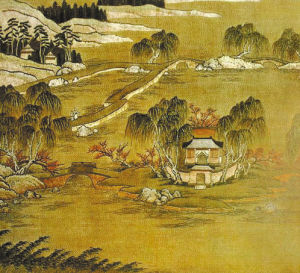 山水三壽圖顧繡 山水三壽圖顧繡