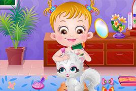 可愛寶貝照顧貓咪 可愛寶貝照顧貓咪