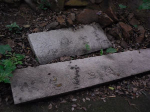 東坡亭旁破陋的碑石